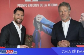 Messi xúc động khi được bầu Cầu thủ được yêu mến nhất lịch sử Barcelona