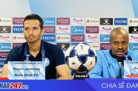 HLV Mauro Jeronimo tự tin cùng Nam Định quyết thắng Ratchaburi ở Cúp C2