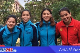 3 chị em Nguyễn Thị Mỹ Trang cùng đội tuyển vật nữ Việt Nam dự SEA Games 33