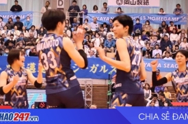 Bích Thủy tỏa sáng, Okayama Seagulls thua Hisamitsu Springs 1-3