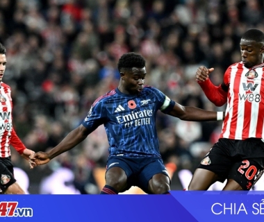 Sunderland và Arsenal hòa 2-2: Brobbey gỡ hòa phút 90+4 kịch tính